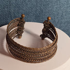 Brassy Color Dingle Hingled Bracelet Unmarked  14 Layers Dingle Together