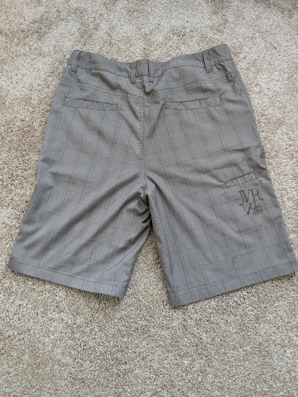 O'Neill Hybrid Boardshorts Men's Size 34 Gray Plaid Swim Trunks Walker Shorts