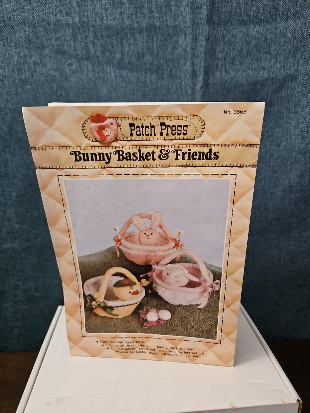 Vintage 1982 Patch Press Pattern 356B| Bunny Basket & Friends