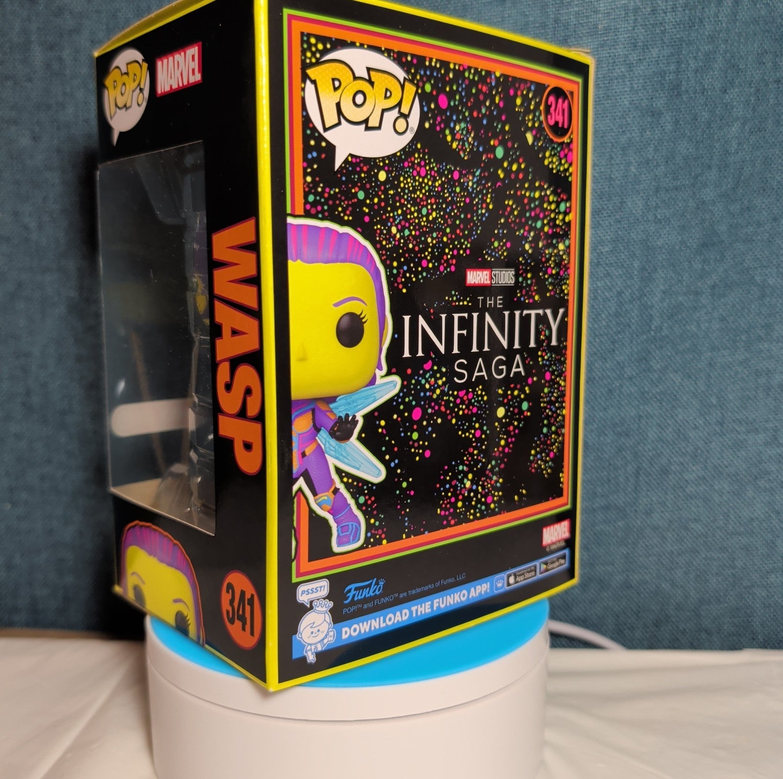 Funko Pop Marvel Infinity Saga Blacklight Wasp 341 Target Exclusive in Protector