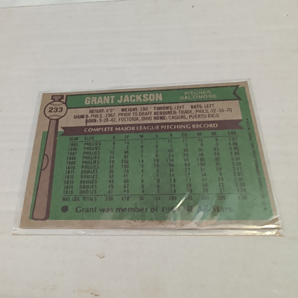 ​1976 Topps Grant Jackson #233 Orioles 2026 Topps 75th Anniversary Buyback Stamp