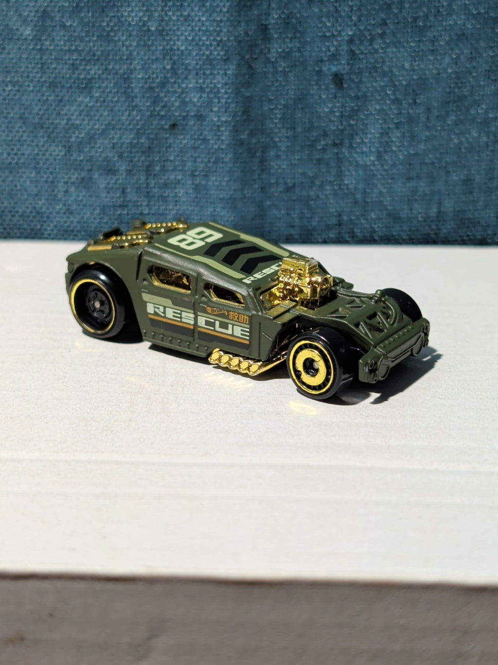 Hot Wheels Lethal Diesel | 2020 HW Rescue "Artichoke Green" | Matte & Gold