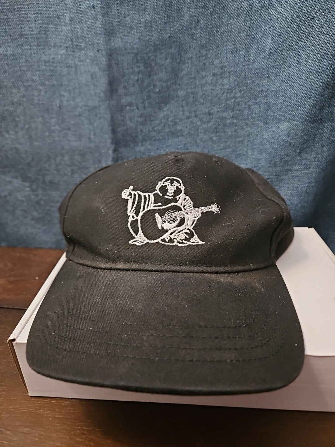 True Religion Hat Black Baseball Cap Buddha Design Adjustable Snapback Mens