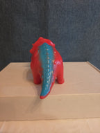 Kid Connection Triceratops Dinosaur Toy Red Blue 7" Long Plastic Figure Toddler
