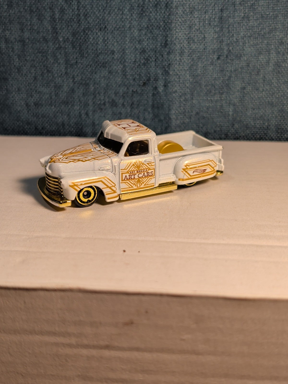 Hot Wheels La Troca | 2021 HW Art Cars White & Gold Lowrider Truck | Loose