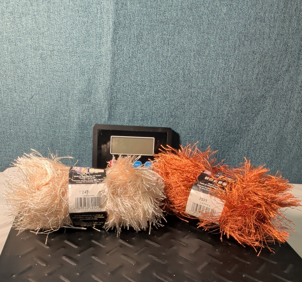 Lion Brand Fun Fur Yarn Copper & Champagne Eyelash Lot 2 Skeins 64yds Y2K NEW