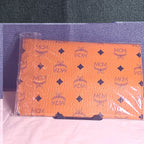 MCM Visetos Envelope Pouch Cognac Monogram Beauty Clutch NIB 200838