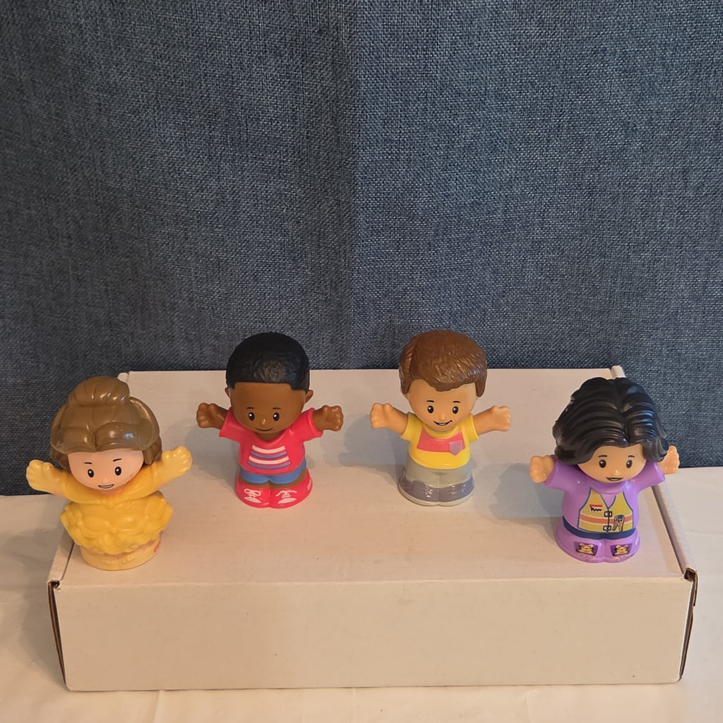 Fisher Price Little People Figures Lot of 4 Disney Belle Boy Girl Replacement