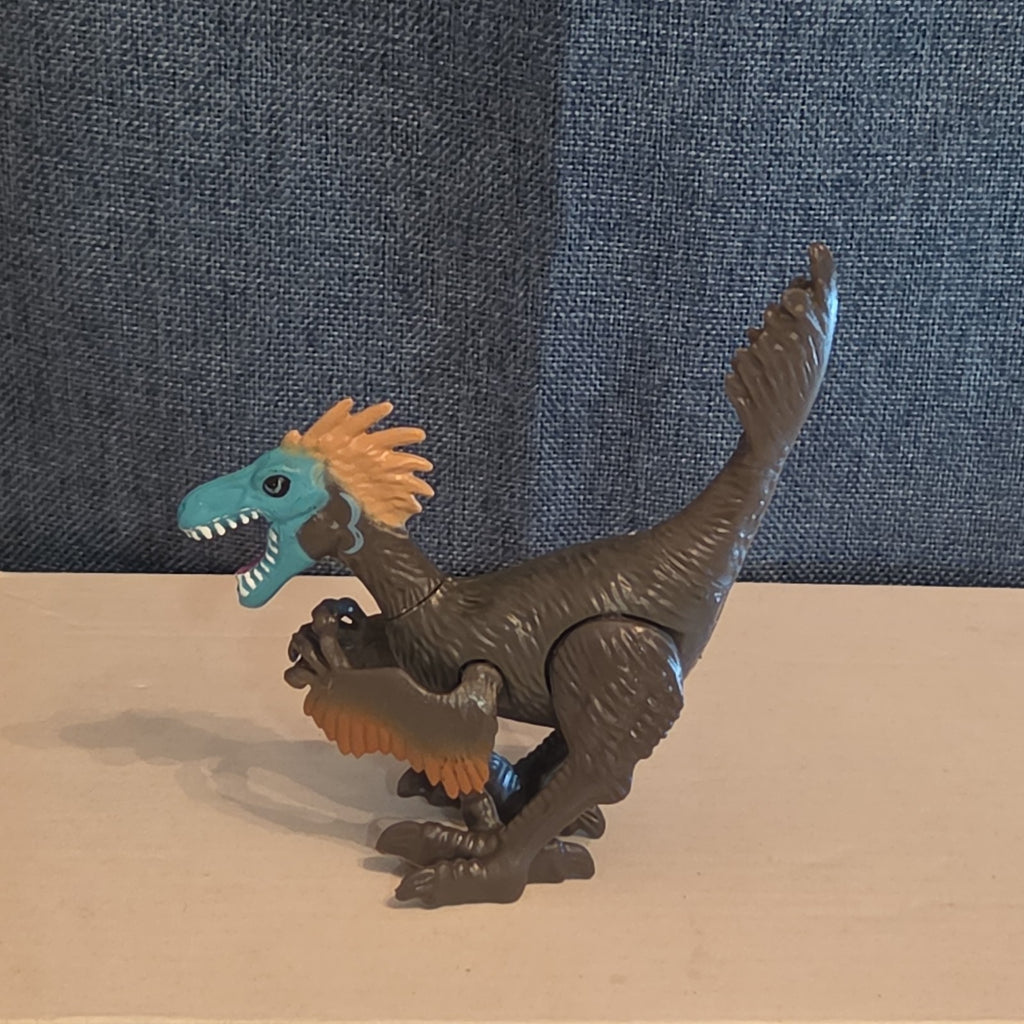 Animal Planet Dino Tower Replacement Raptor Figure Feathered Blue Face Toy