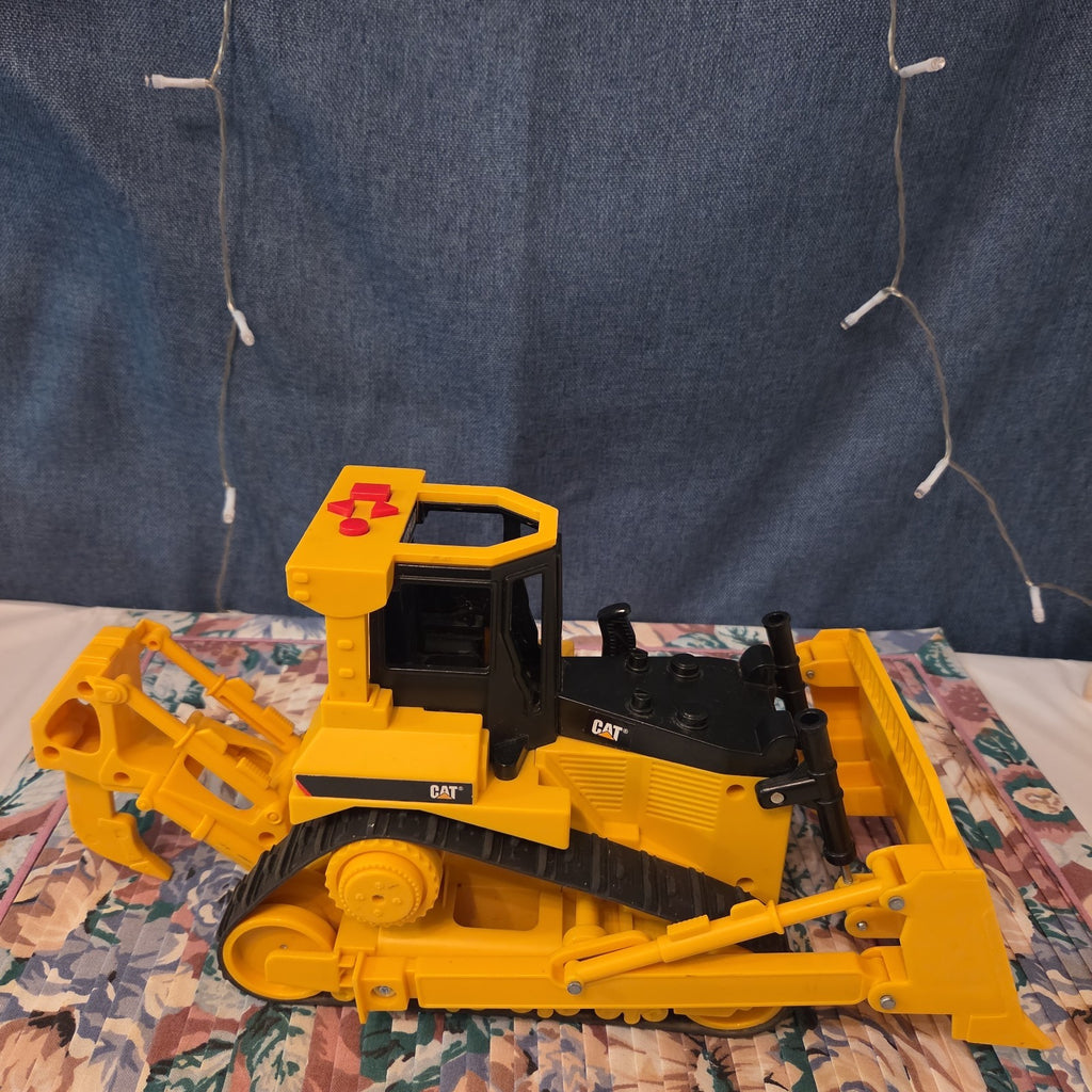 Caterpillar CAT Bulldozer Toy Plastic Construction Vehicle Y2K