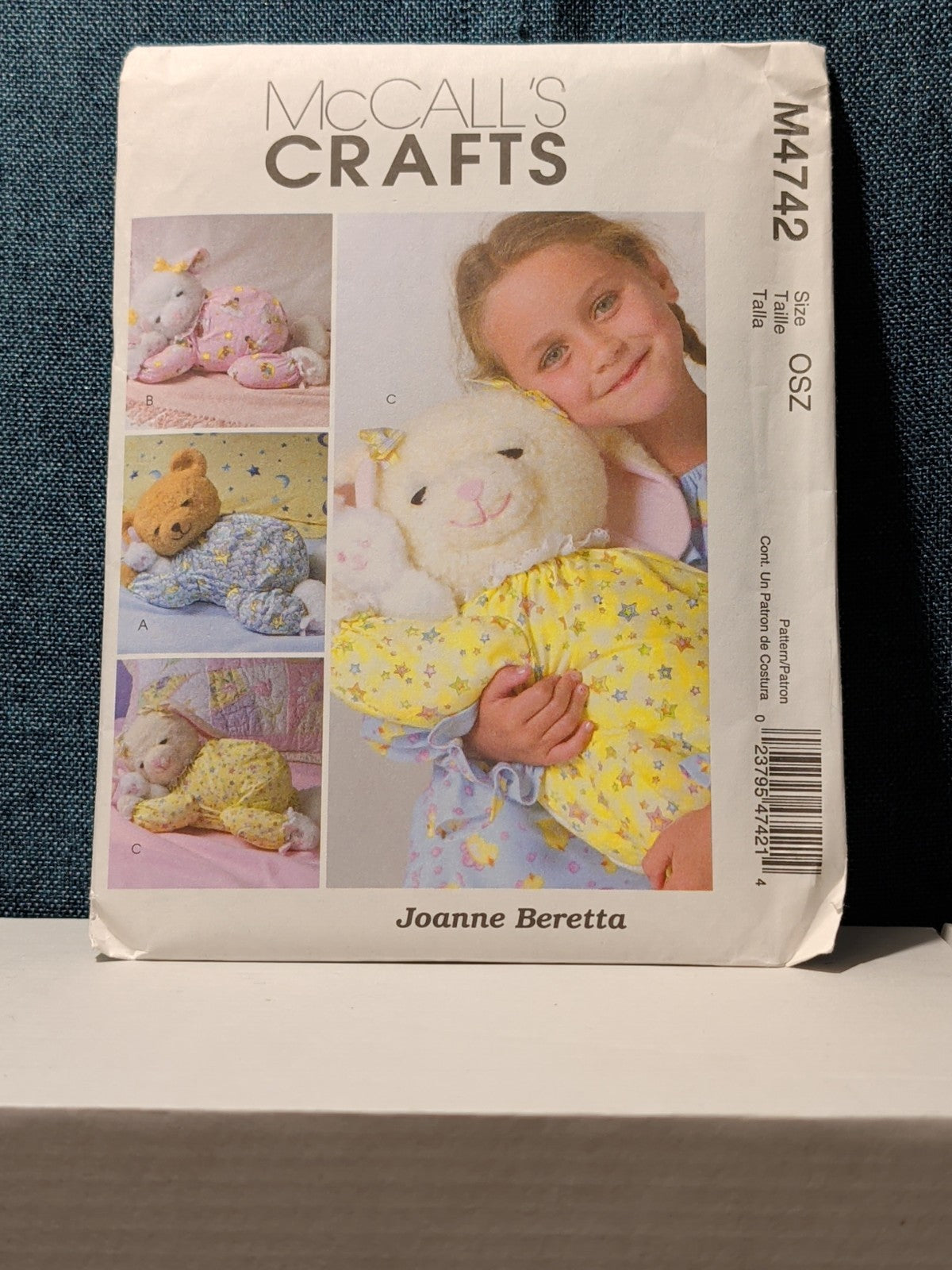 McCall's M4742 Animal PJ Holder Pattern (2004) Lamb Bear Bunny Nursery UNCUT