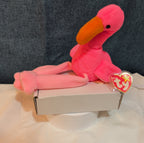 TY Beanie Baby - PINKY the Pink Flamingo (10 inch) - MWMTs Stuffed Animal Toy