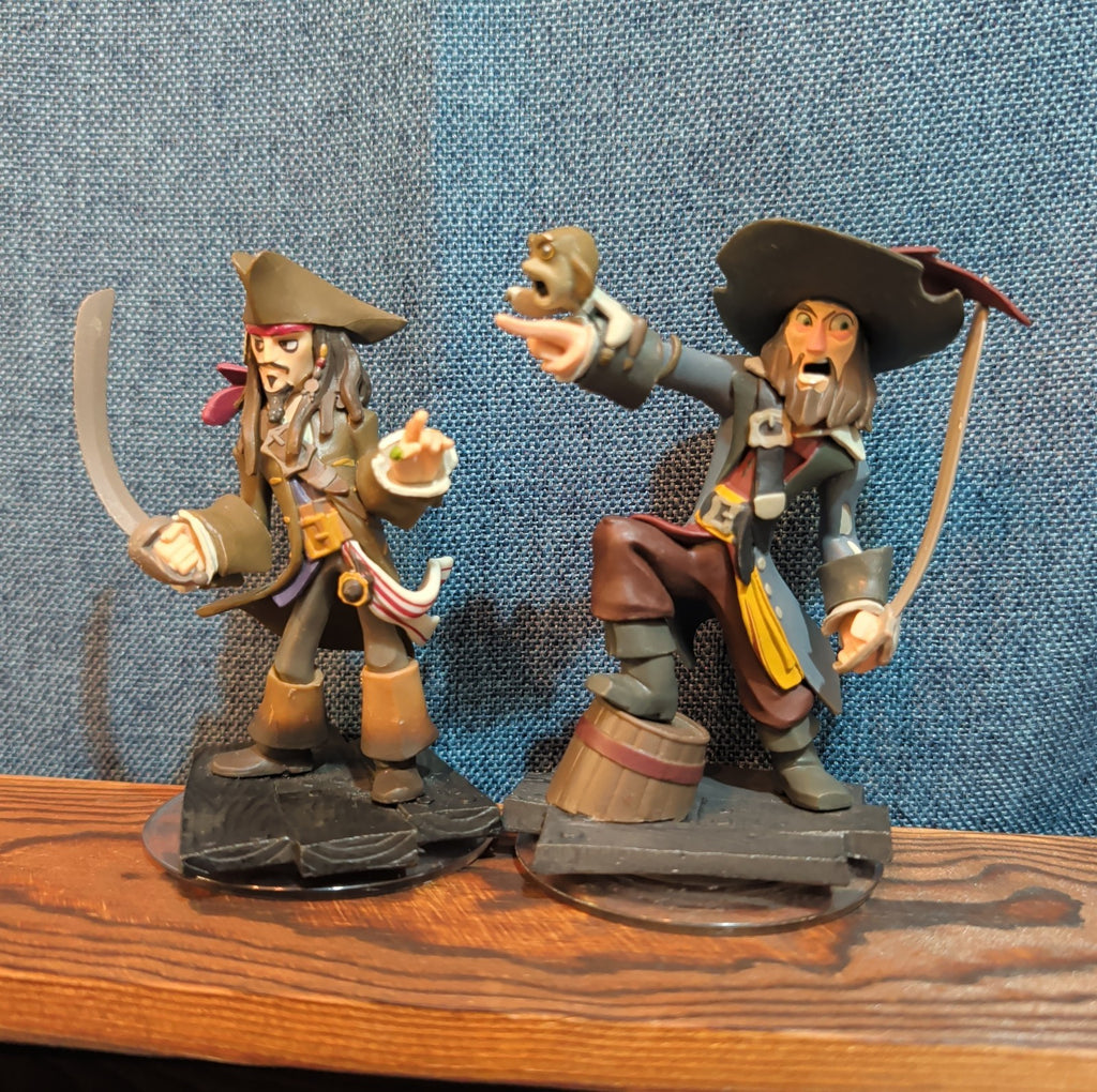Disney Infinity 1.0 Pirates Jack Sparrow Barbossa Figures Loose