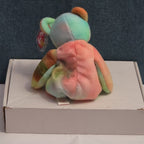Ty Beanie Baby Peace Bear 1997 Retired - Unique Pastel Tie Dye Tag Protector