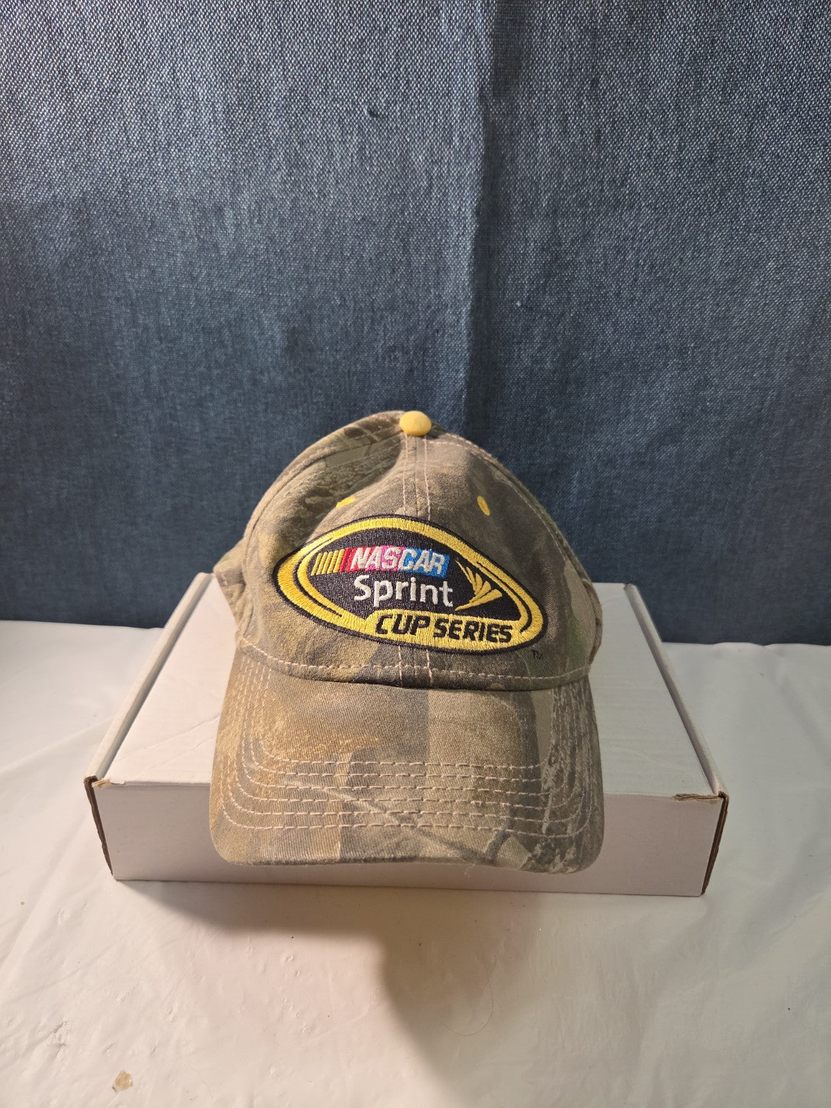 NASCAR Sprint Cup Series Camo Hat Yellow Underbill Adjustable Racing Cap Vintage