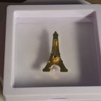 Paris Eiffel Tower Enamel Metal Brooch Vintage Pin