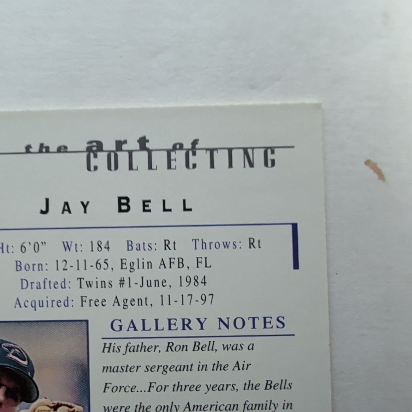 2000 Topps Gallery Jay Bell #3 Arizona Diamondbacks MLB Canvas Base Card