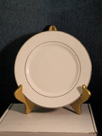 Home Essentials China Salad Plate White with Gold Rim Elegant Replacement