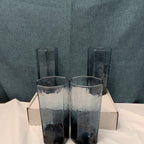 Set of 4 Libbey FACETS Cobalt Blue Glasses | 8-Panel Octagon Highball Tumblers