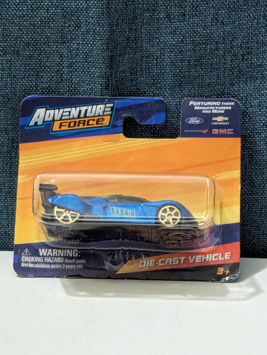 Adventure Force Blue Race Car | Maisto Fresh Metal Diecast | GT Racer Gold Wheel