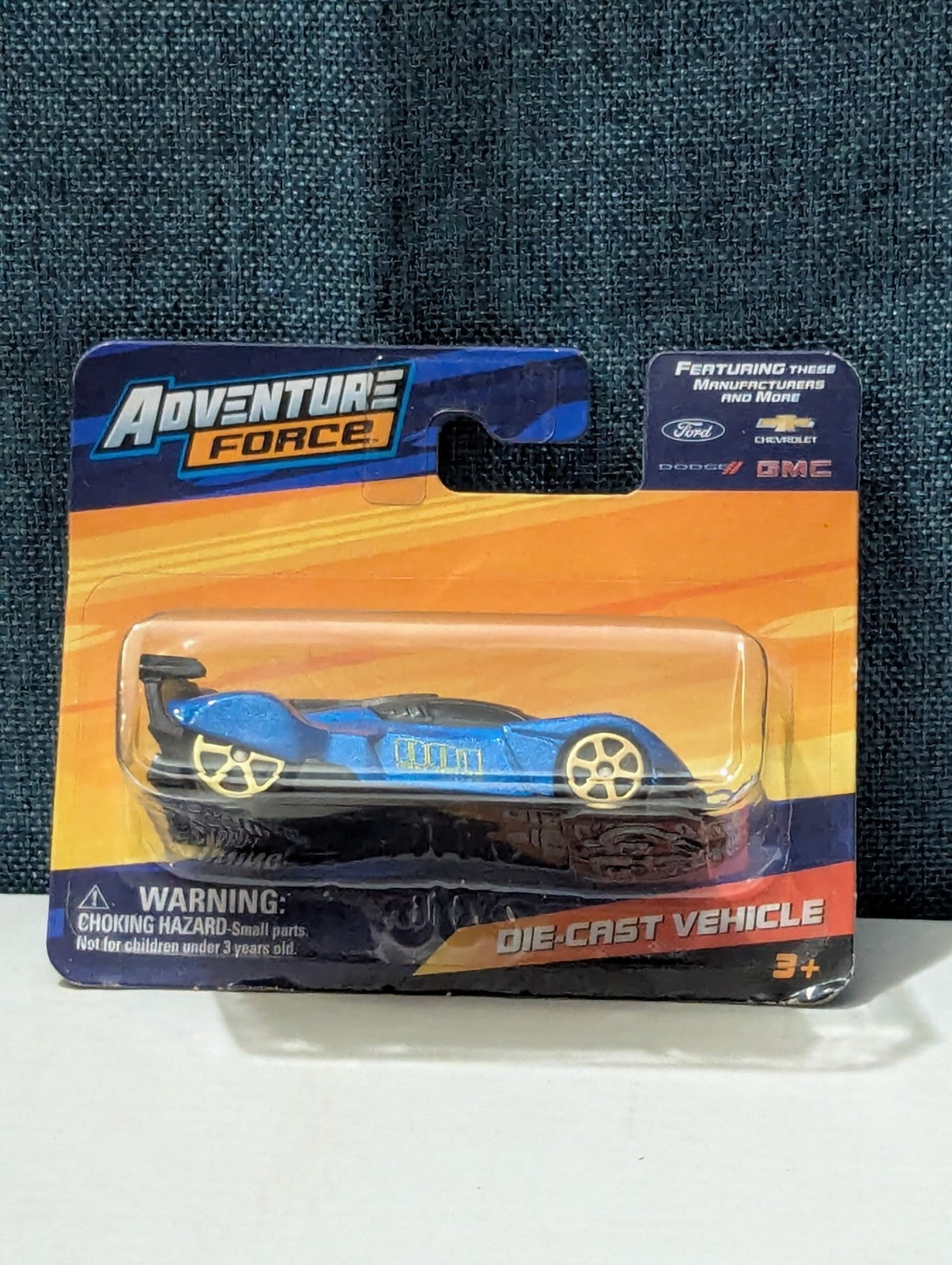 Adventure Force Blue Race Car | Maisto Fresh Metal Diecast | GT Racer Gold Wheel