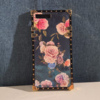 Luxury Trunk Rose Phone Case Gold Rivet Retro Cover