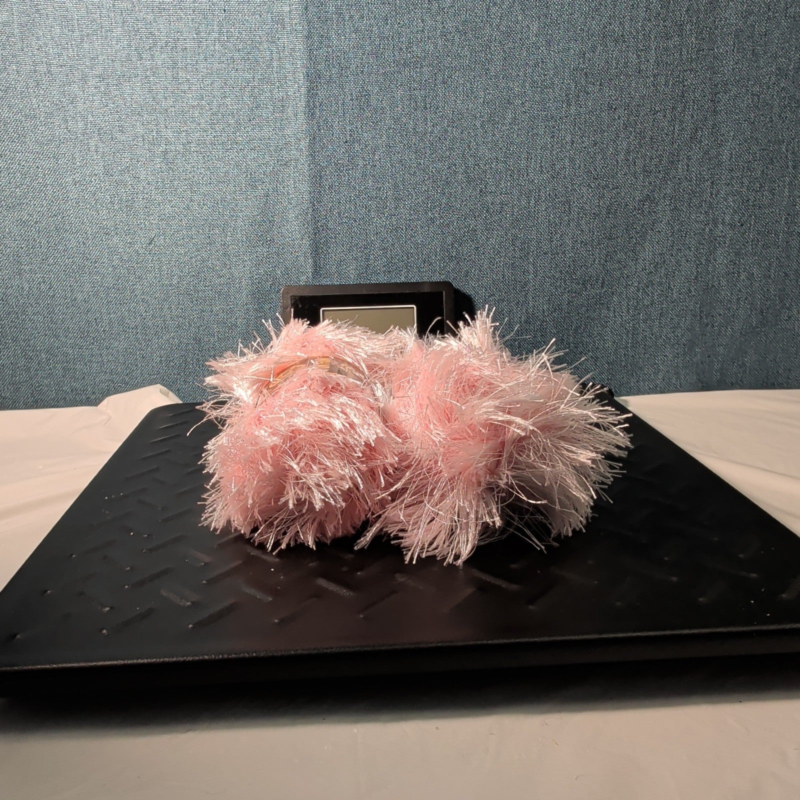 Lion Brand Fun Fur Yarn Soft Pink #101 Lot of 2 Skeins 128yds Eyelash Fluffy NEW