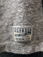 OshKosh B'gosh Boys Shirt Size 7 Henley Raglan Gray Maroon Varsity Stripe