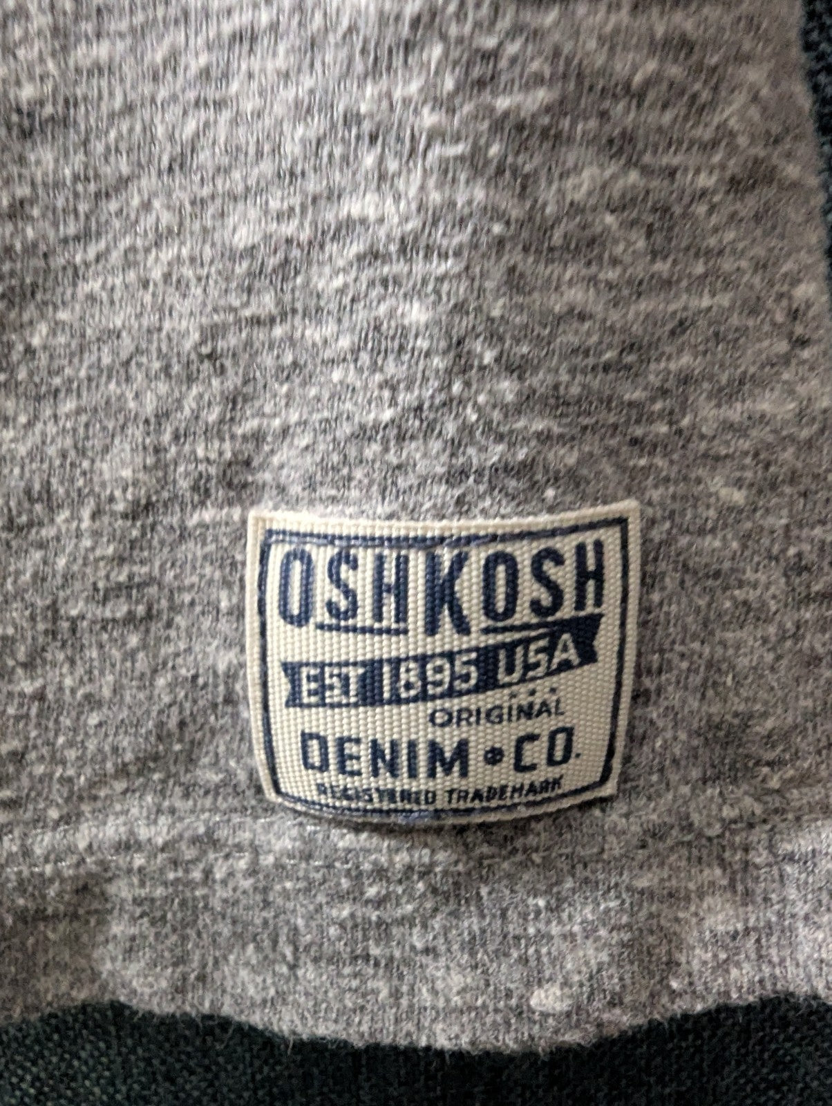 OshKosh B'gosh Boys Shirt Size 7 Henley Raglan Gray Maroon Varsity Stripe