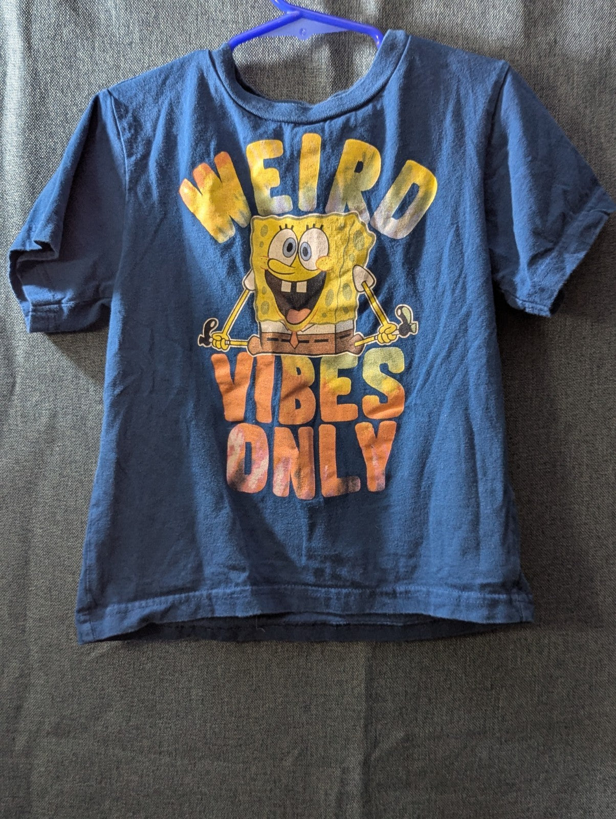 Nickelodeon SpongeBob SquarePants Shirt Boys Size 6 Weird Vibes Only Blue Tee