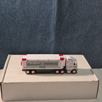 2021 Hess Mini Toy Truck Semi Hauler with Race Car White & Green Collectible