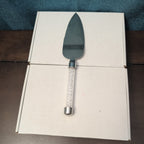 Mr & Mrs Wedding Cake Server Knife Set | Crystal Filled Bling Handle Stainless
