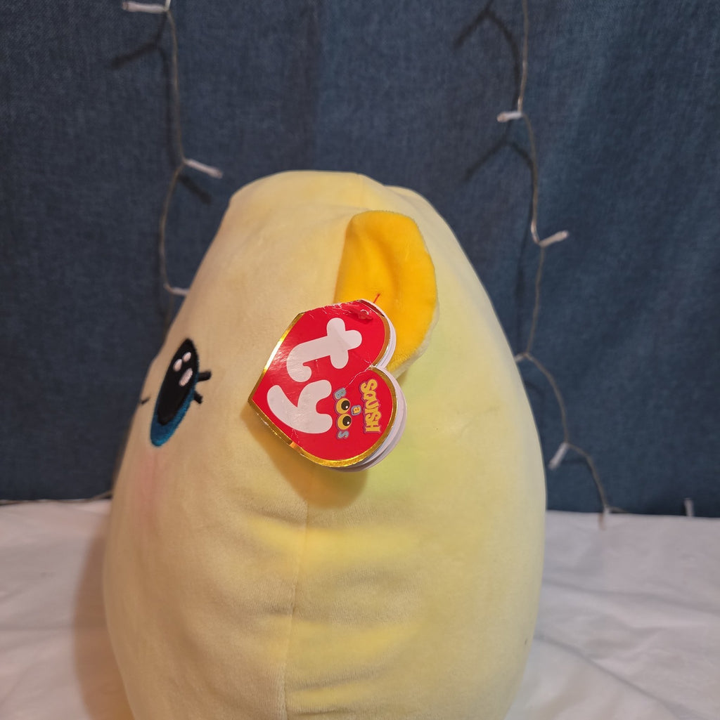 TY Squish-a-Boos Buttercup 10in Yellow Bear Plush Pillow 2021 NWT