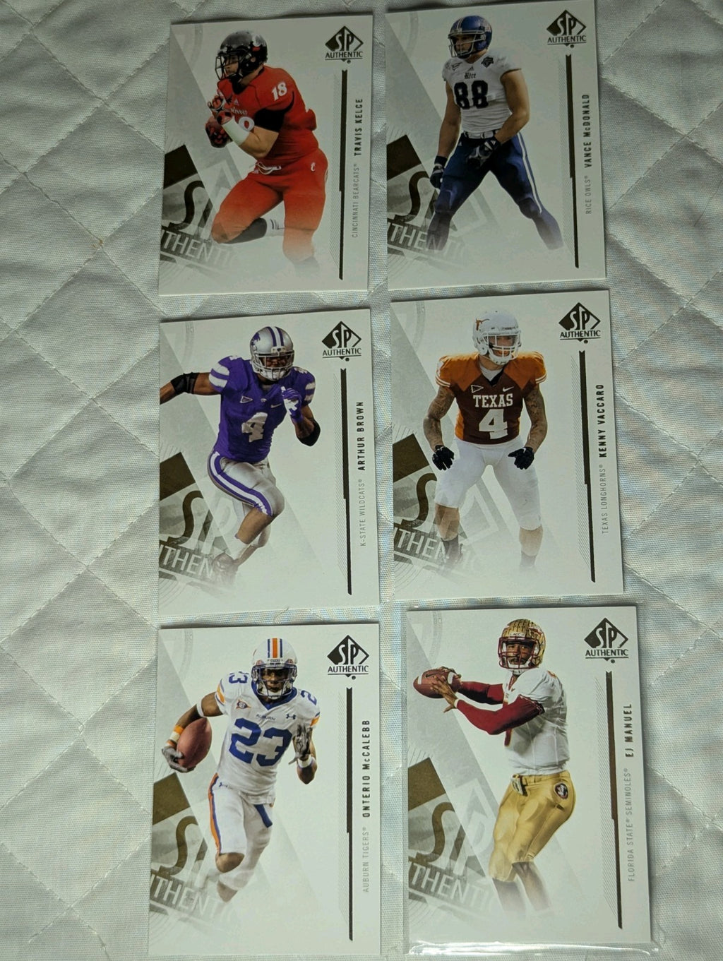 2013 SP Authentic Football COMPLETE BASE SET (1-100) w/ Travis Kelce Rookie RC