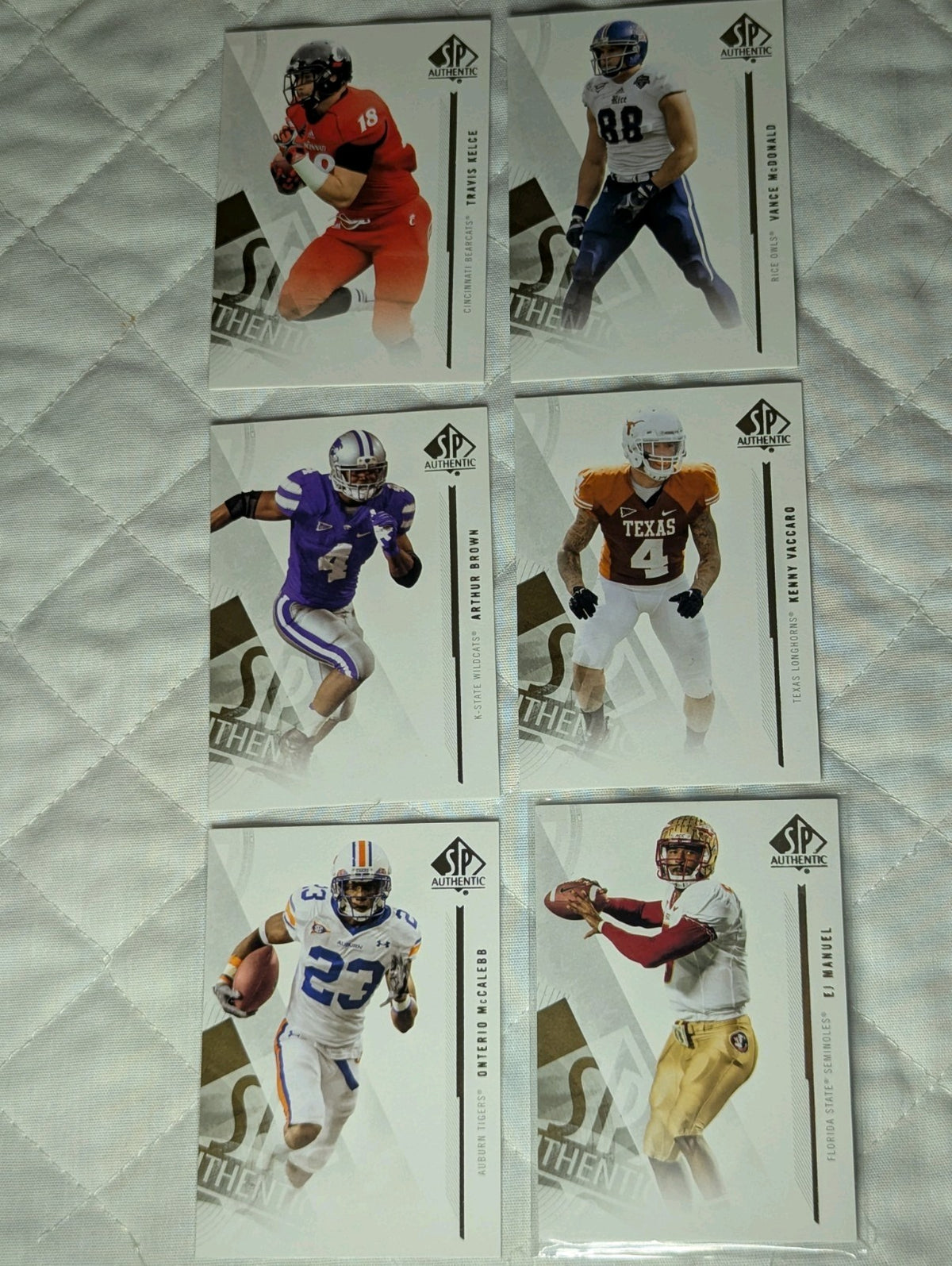 2013 SP Authentic Football COMPLETE BASE SET (1-100) w/ Travis Kelce Rookie RC