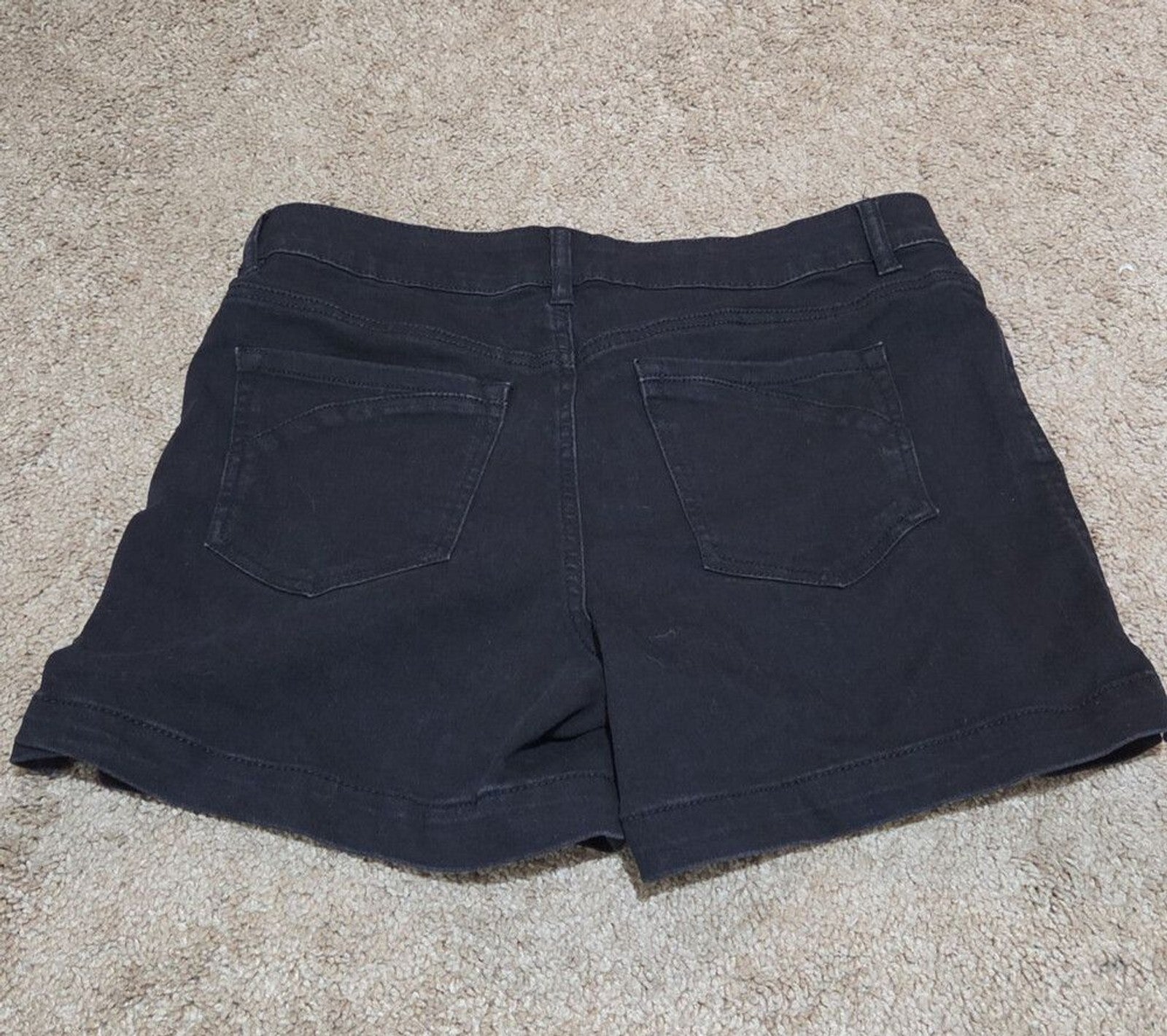 d.jeans High Waist Shorts Black Repreve Stretch Denim Modern Preowned Size 12