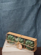Set of 3 Green Pumpkin Candles | Vanilla Scented Molded Wax | Fall Farmhouse