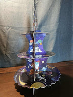 Outer Space 3-Tier Cupcake Stand LED Light Rocket Astronaut Birthday Party Decor