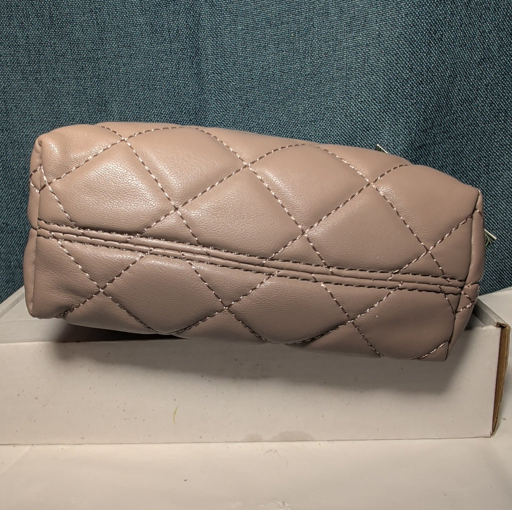 Studio Badgley Mischka Quilted Mini Tote Taupe Vegan Leather NWT
