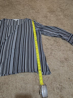 Counterparts Striped Blouse Women XL Black White Long Sleeve Top