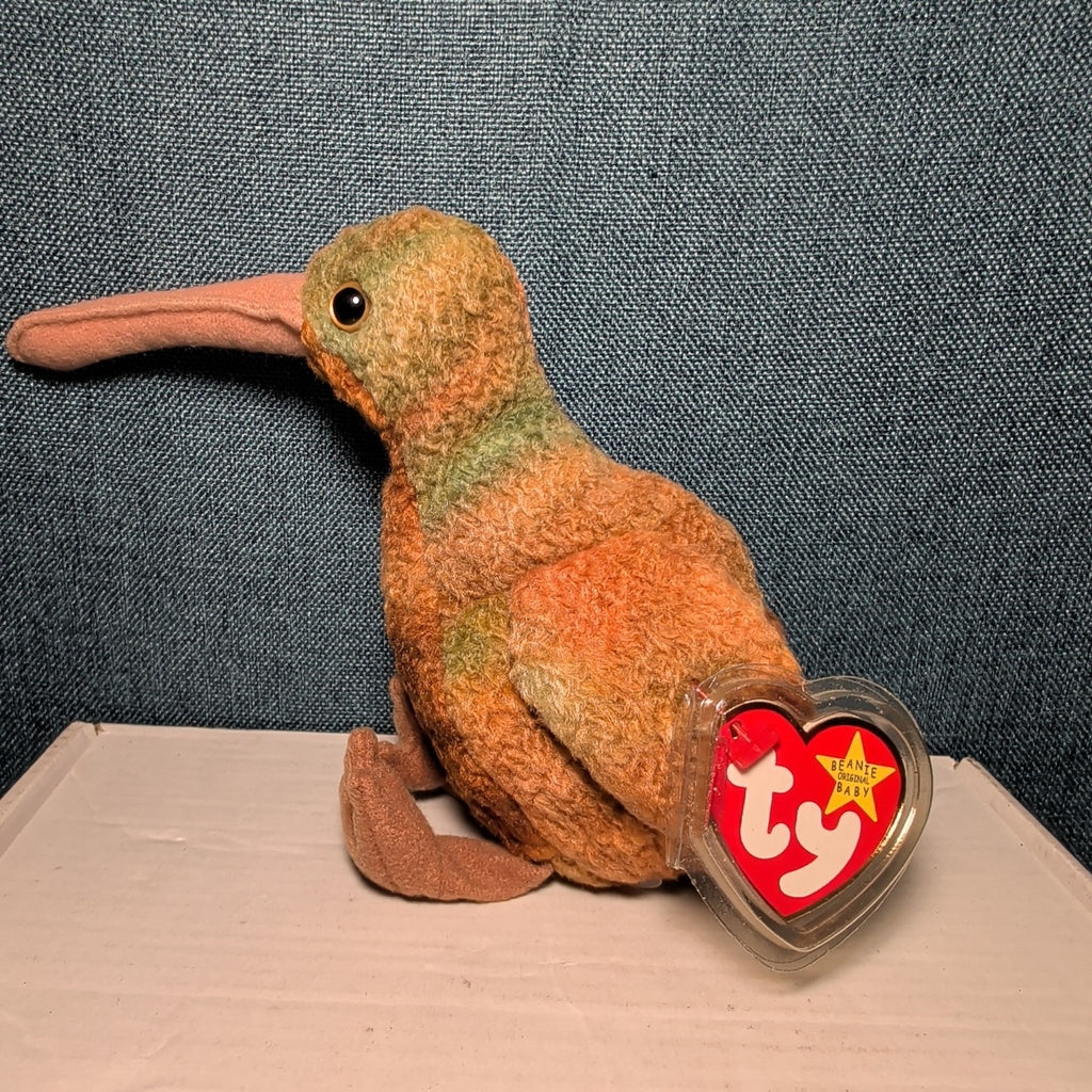Beak Ty Beanie Baby 1998 Retired Kiwi Bird with Tag Protector Vintage Retired