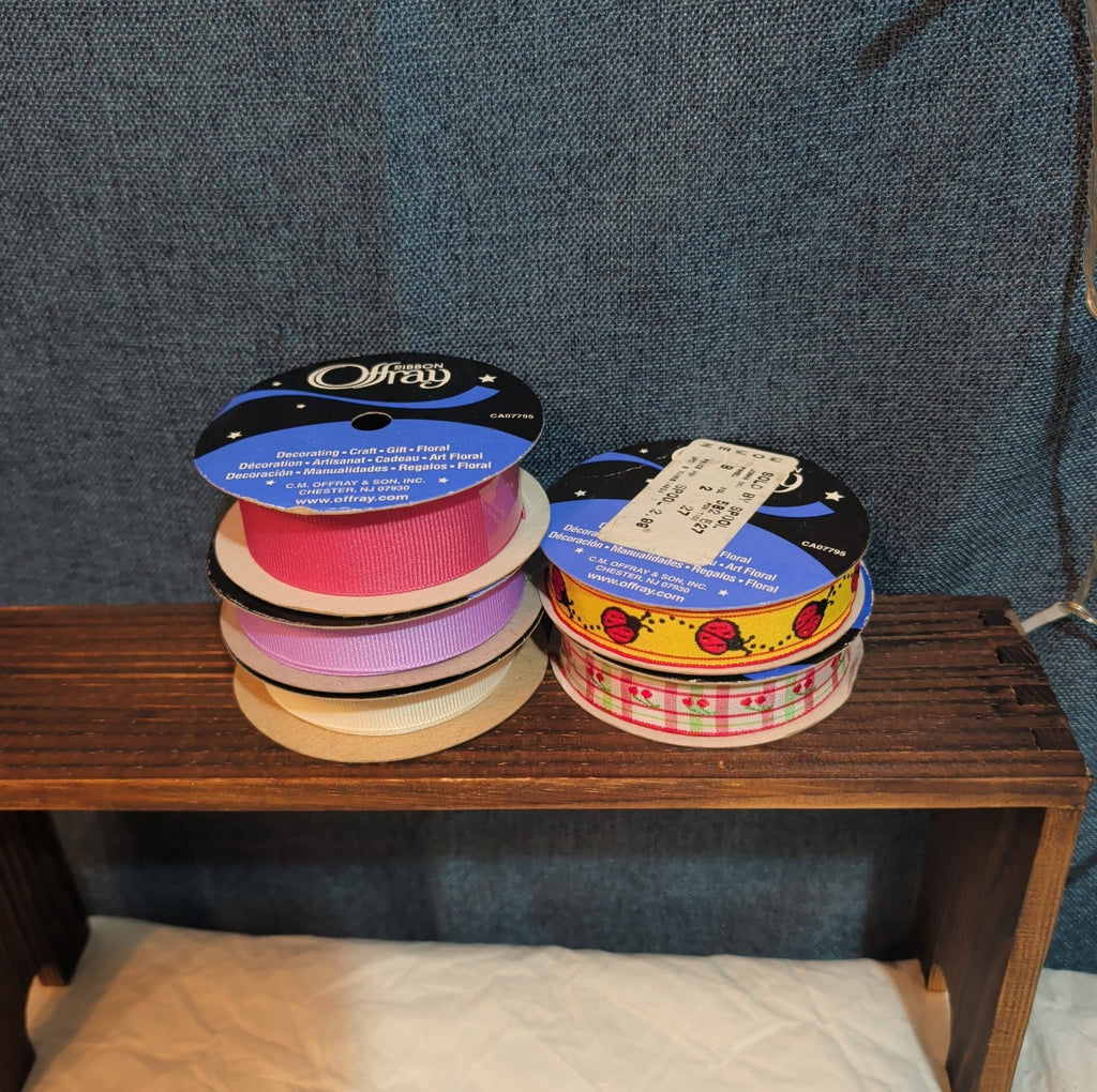 Offray Ribbon Lot 5 Ladybug Cherry Solid Spring Craft Destash