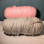 Assorted Yarn 12oz Baby Pink & Light Grey Silver Crochet Knitting Destash