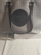Guess Los Angeles Monogram Tote Bag Gray Black Shoulder Purse