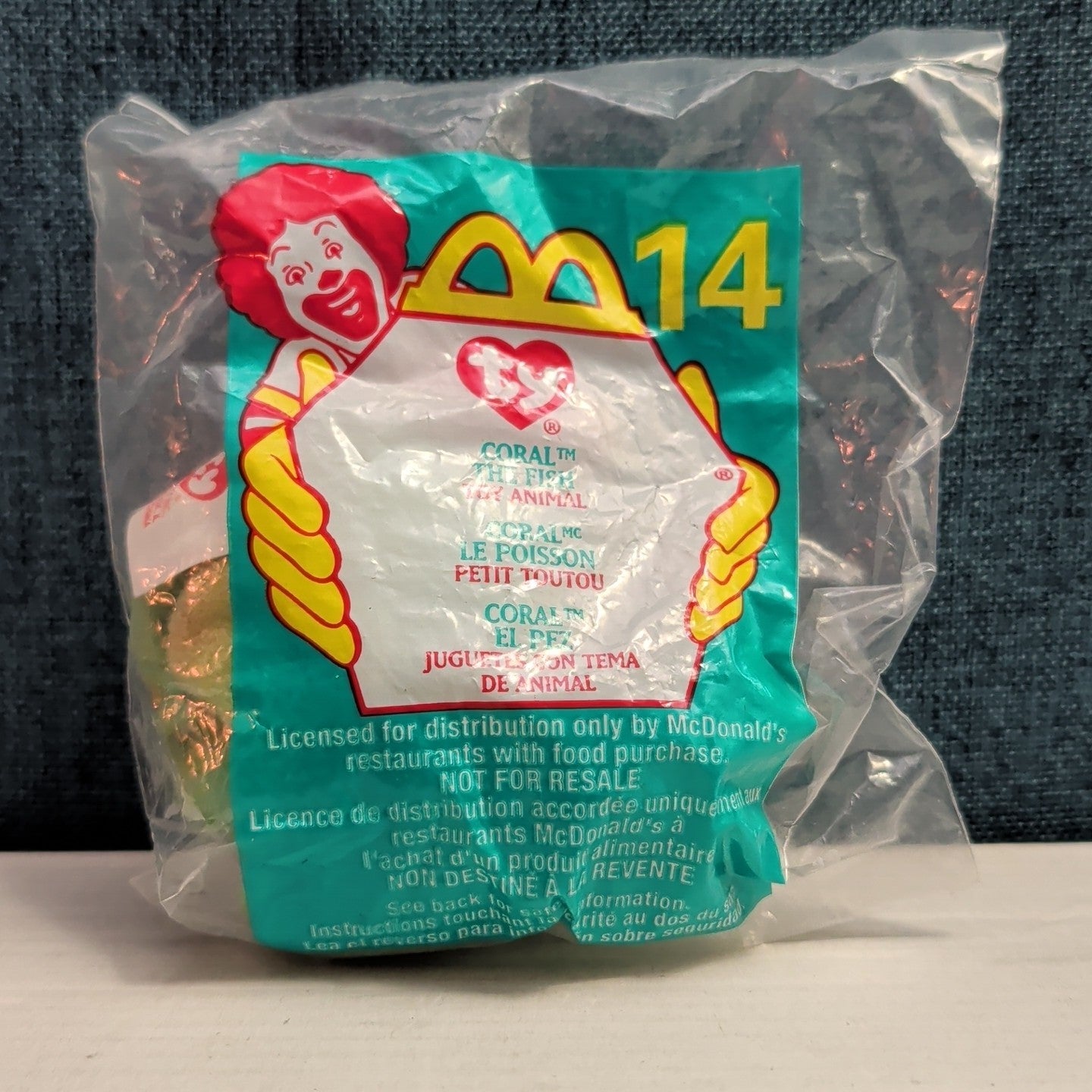 Ty Teenie Beanie Baby Coral the Fish #14 McDonald’s 2000 New In Package Tropical