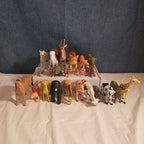 Plastic Animal Figures Toy Lot 24pc Safari Farm Zoo Animals