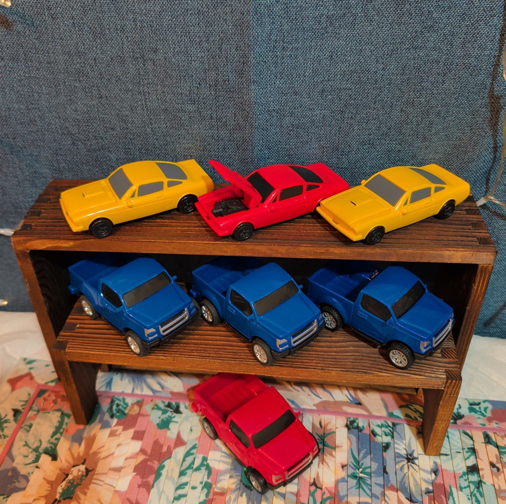 Toy Car Truck Lot 7Pc Plastic Blue Red Yellow