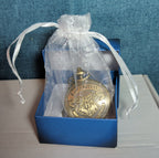 Harry Potter Hogwarts Crest Pocket Watch Brass Tone Steampunk Retro NIB