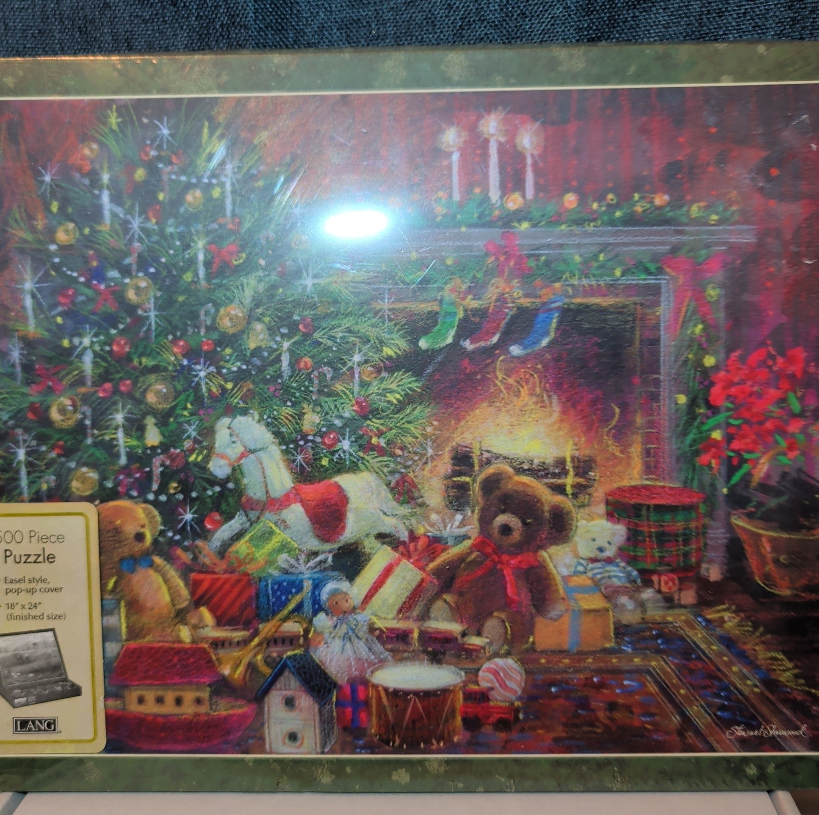 Vintage Lang Christmas Puzzle 500 pc Factory Sealed New Pop Up Easel Box 1982