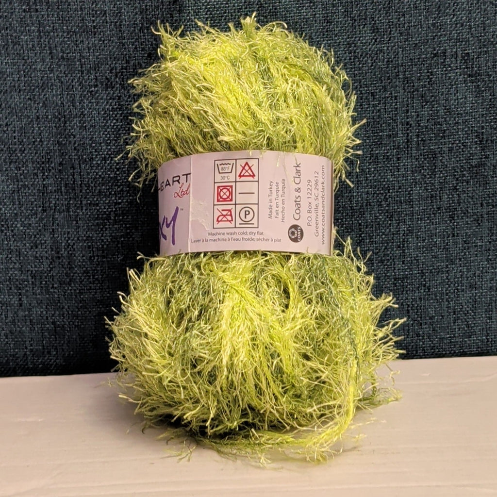 Red Heart Foxy Eyelash Yarn Lime Green